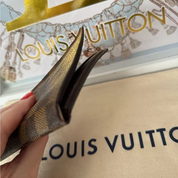 Louis Vuitton Brown Damier Long Wallet Checkbook Card Holder